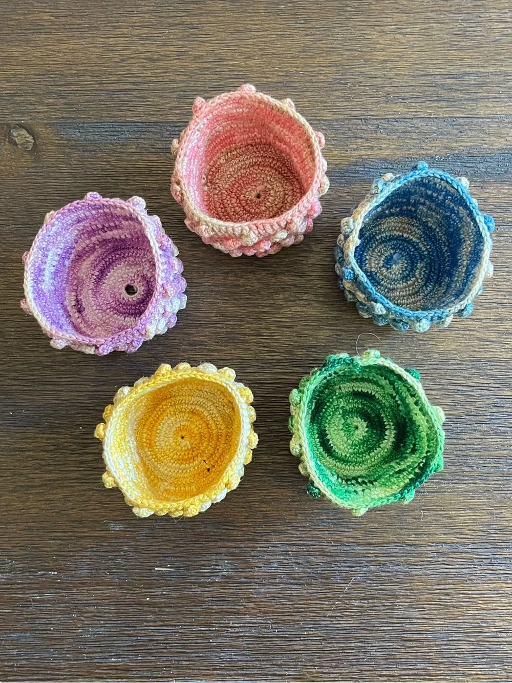 Hobnail Crocheted Mini Decorative Holders 2-1/4”
